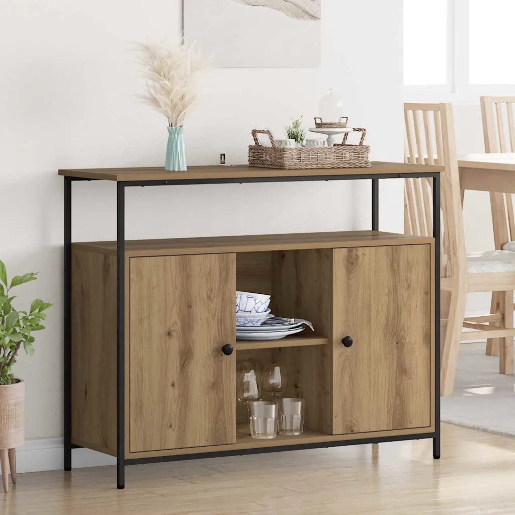 Credenza-Buffet-Armadio da cucina Rovere artigianale 100 x 35 x 80 cm Legno multistrato 822884