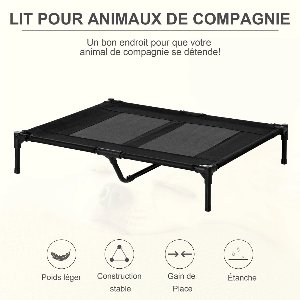 Letto per animali ¨C zephmum ¨C tessuto nero 92x76x18 cm
