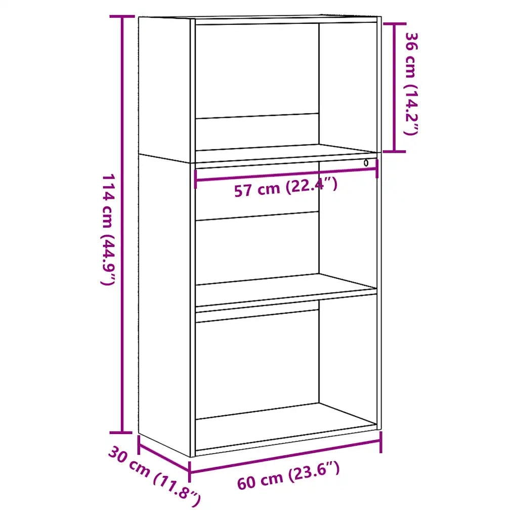 vidaXL Libreria Rovere Sonoma 60x30x114 cm in Legno Multistrato