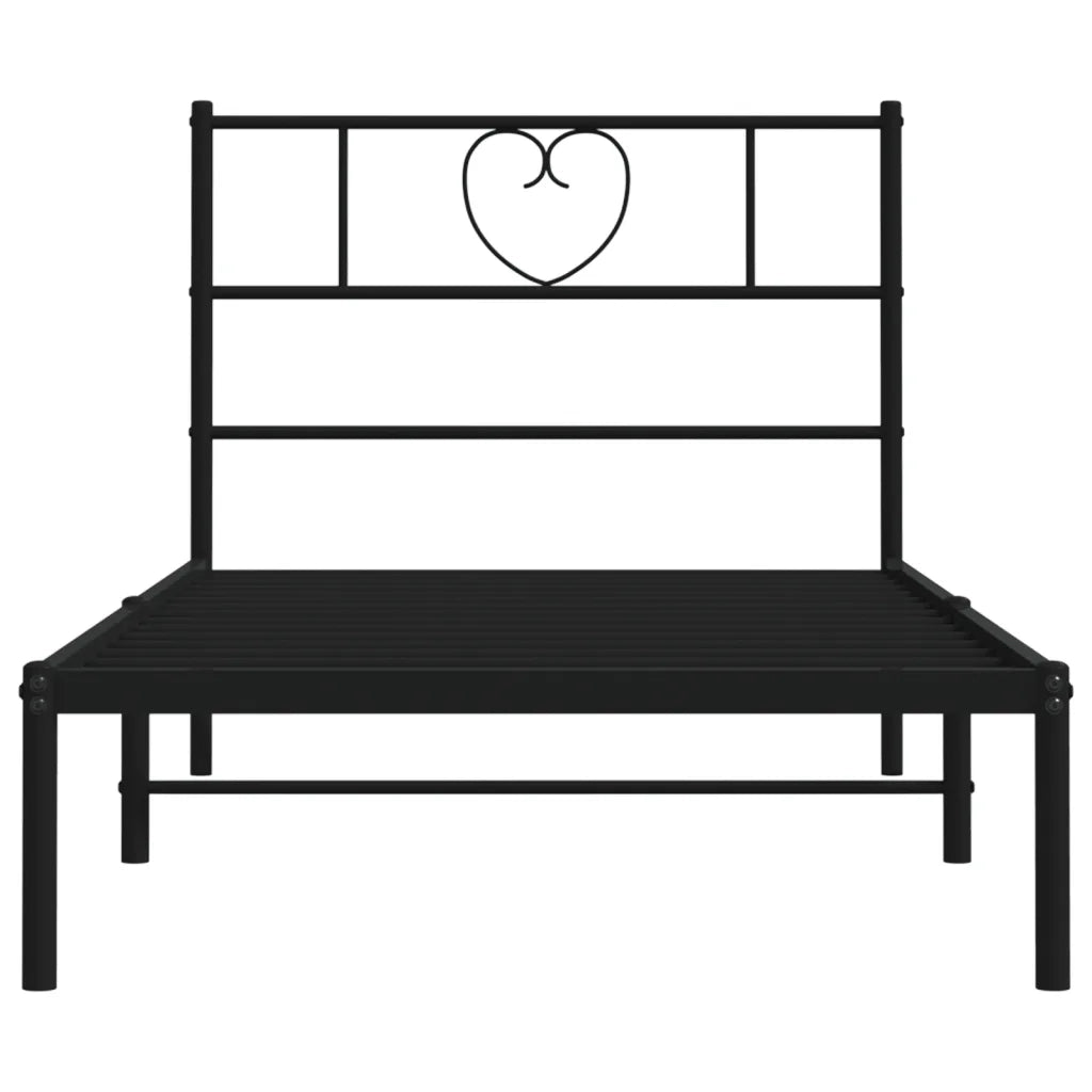 Giroletto con Testiera in Metallo Nero 107x203 cm 355459