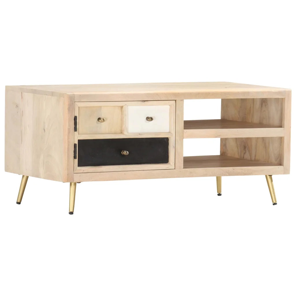 Tavolino da CaffÃ¨ 90x45x40 cm in Legno Massello di Mango  cod mxl 25536