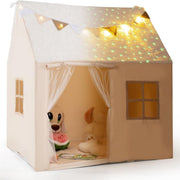 Tenda da gioco per bambini per bambini 3+ anni, Grande casa da gioco con stelle luminescenti Beige-Tende e Casette per bambini