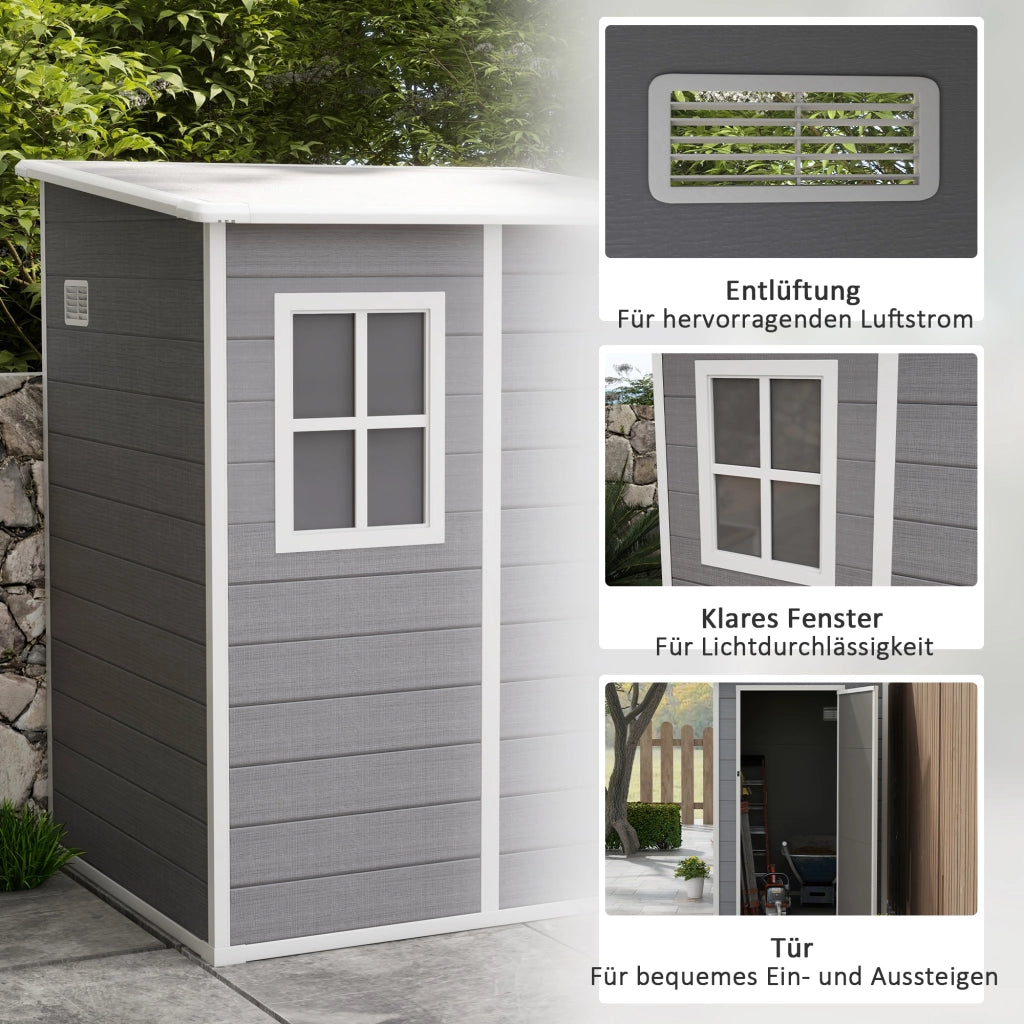 ARMADIO DA GIARDINO 122 x 149 x 192/177 cm Grigio in plastica