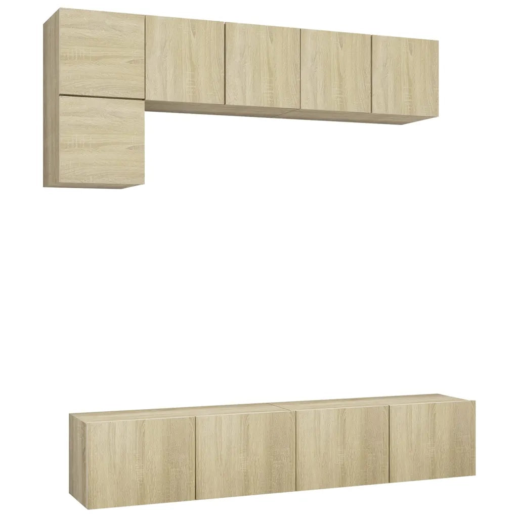 Set di Mobili TV 5 pz-Set di 5 Credenza per TV Rovere Sonoma in Legno Multistrato 322452