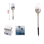 Trade Shop - Set 12pz Lampada A Luce Solare Led 38 Cm Con Picchetto Da Giardino Torce 2002998 -