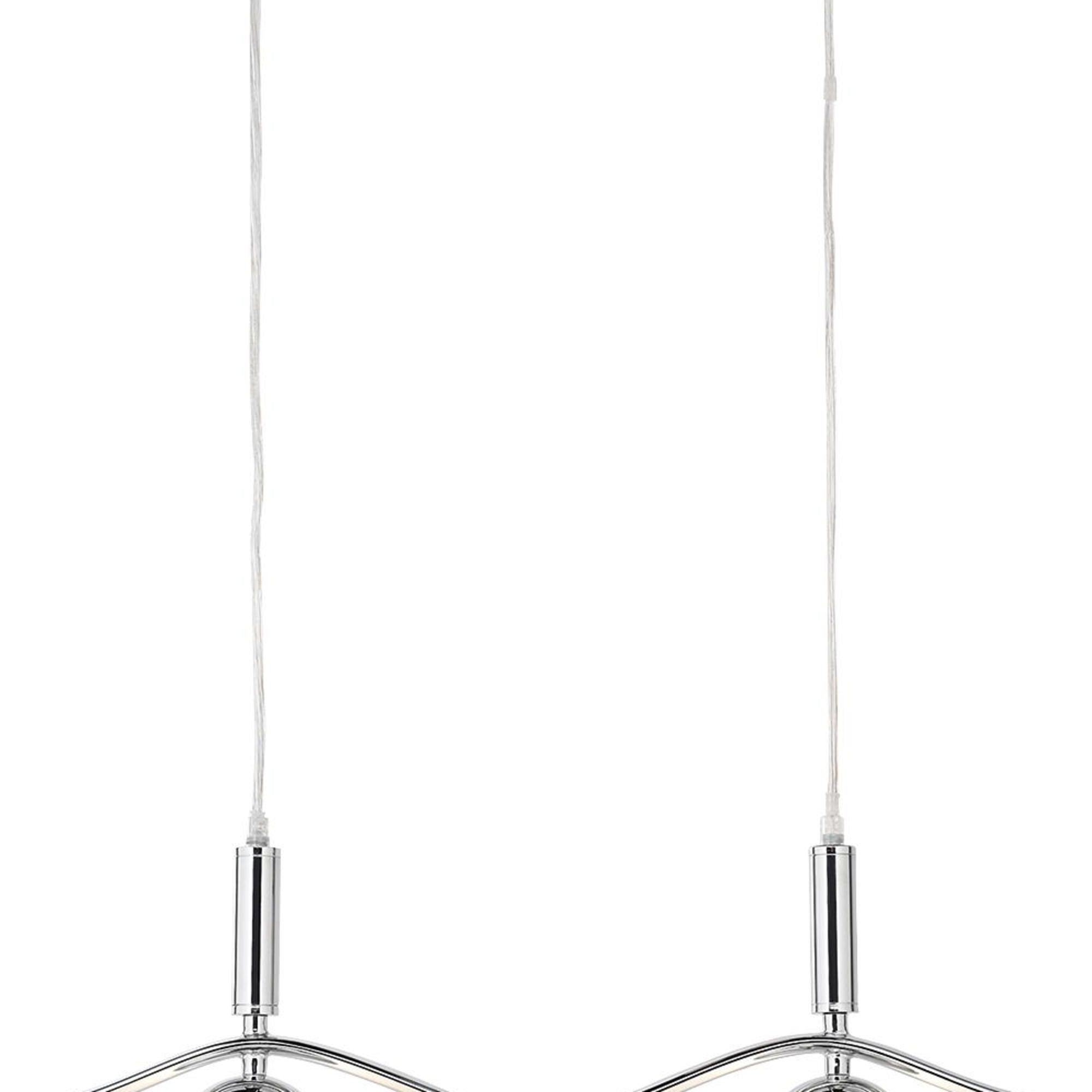 Lampadario Moderno Alessio Ferro Cromo Vetro Bianco 4 Luci G9