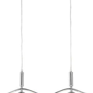 Lampadario Moderno Alessio Ferro Cromo Vetro Bianco 4 Luci G9