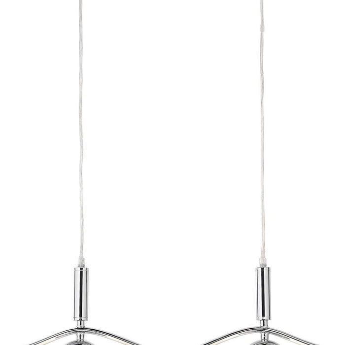 Lampadario Moderno Alessio Ferro Cromo Vetro Bianco 4 Luci G9