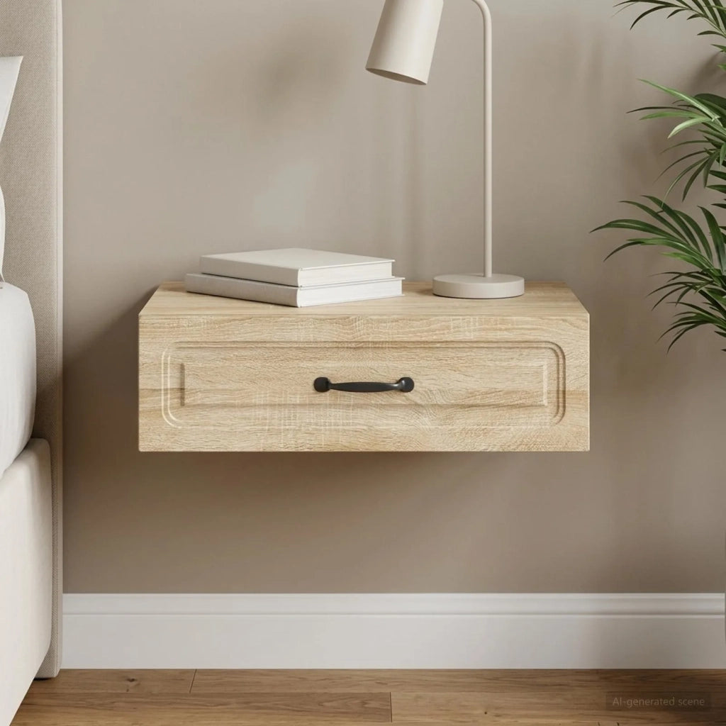 Tavolino da Parete Laterale Rovere Sonoma 59 x 34,5 x 17 cm 899337