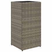 Fioriera rialzata per piante fiori terrazza giardino 30 x 30 x 60 cm resina intrecciata grigia 02_0037494