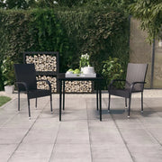 Set Mobili da Pranzo per Giardino 3 pz Nero 3099395