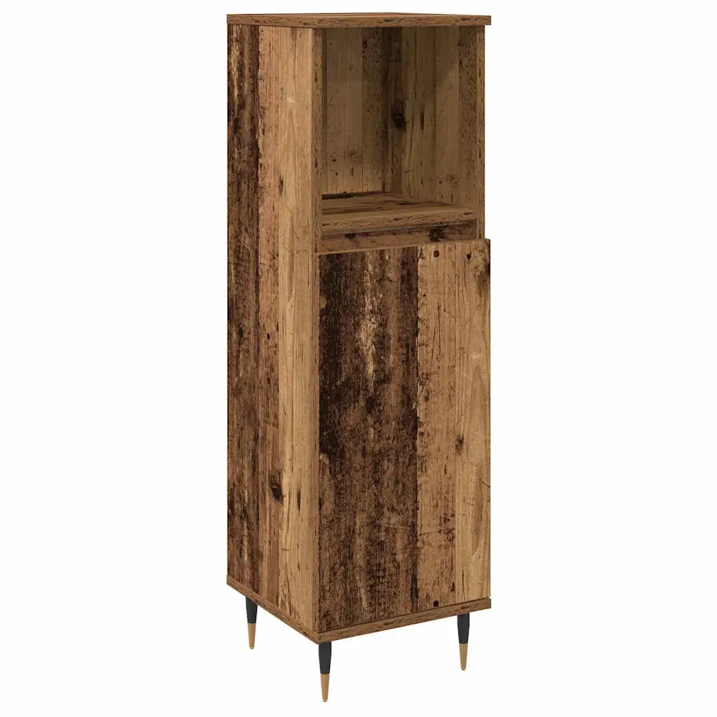 Set di mobili per il bagno con lo scaffale 3 pcs Legno vecchio