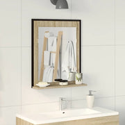 Specchio da bagno con lo scaffale Nero 50 x 12 x 60 cm 864339
