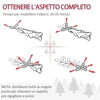 Alberello di Natale Decorato e Ignifugo per Interni con 782 Rami e Base in Metallo, Φ116x180 cm, Verde