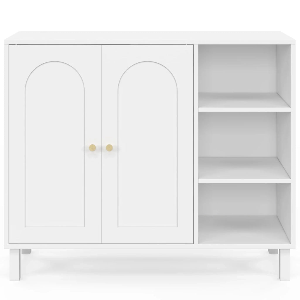 IDMarket - Mobili da bagno, mobili contenitori per soggiorno e ingresso ARSENE a 3 ripiani con armadio in legno bianco