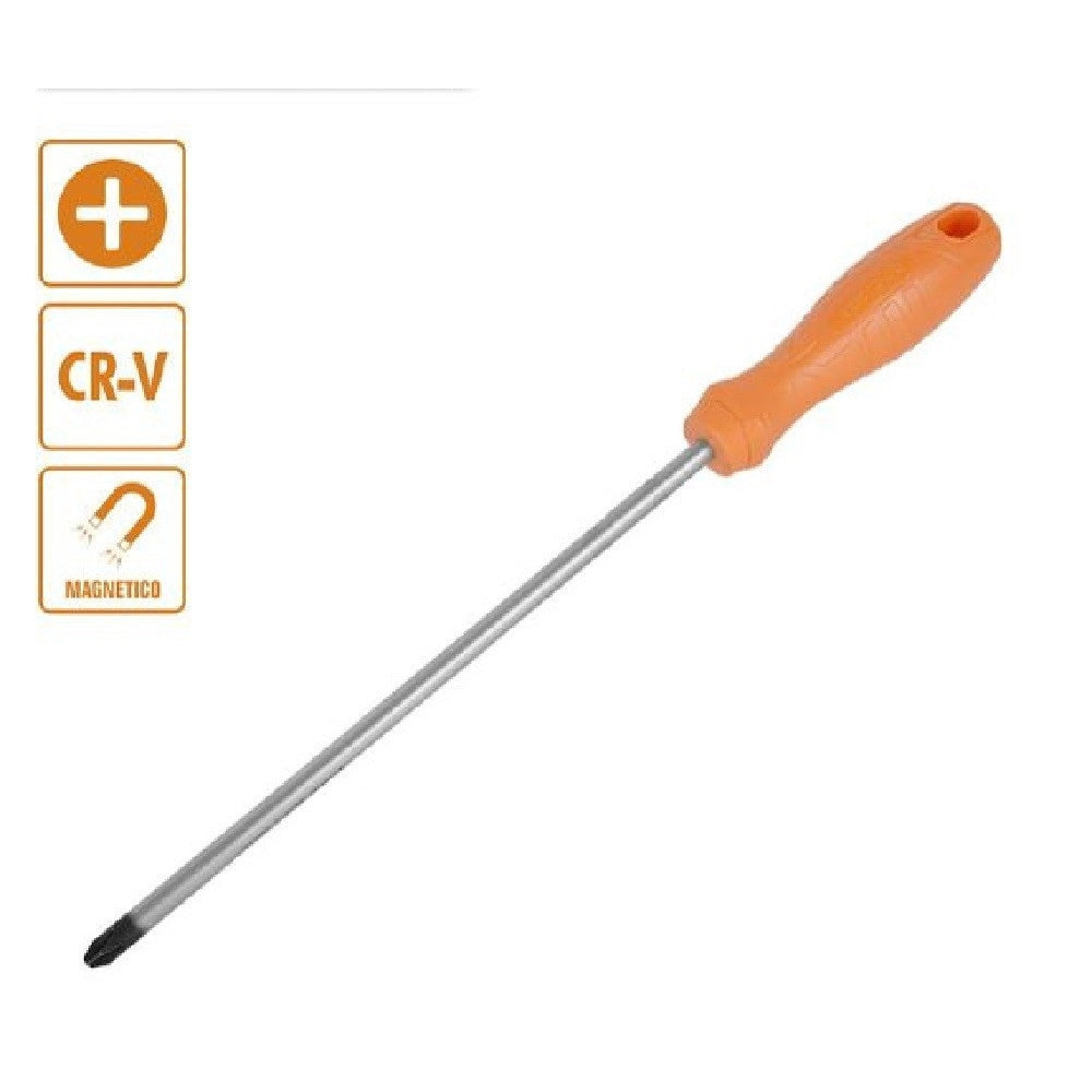 Trade Shop - Cacciavite Giravite 6 X 250 Mm Con Punta Magnetica A Croce In Acciaio Cr-v 97508 -