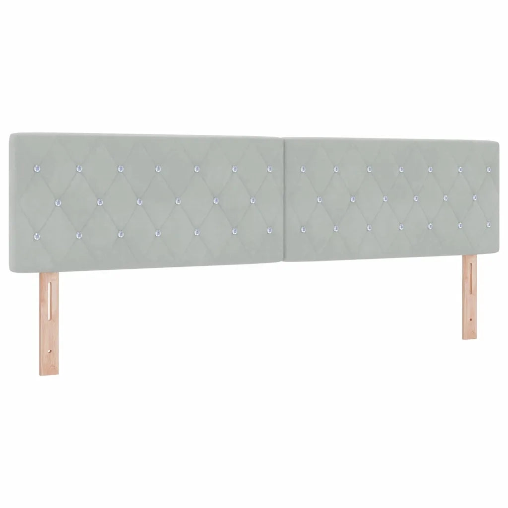 Letto a molle con materasso Grigio chiaro 180 x 200 cm Velluto 3339122