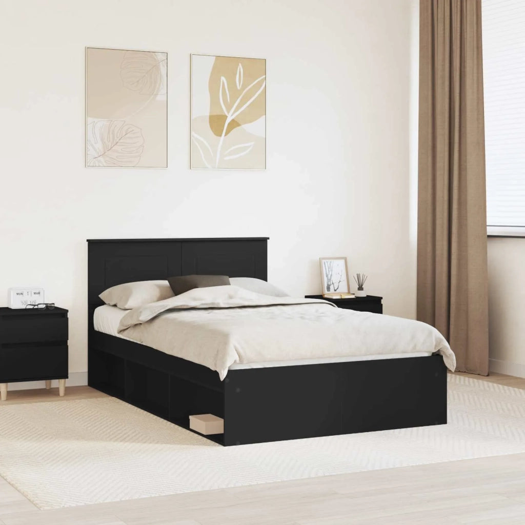 Struttura del letto Nero 120 x 200 cm Legno multistrato