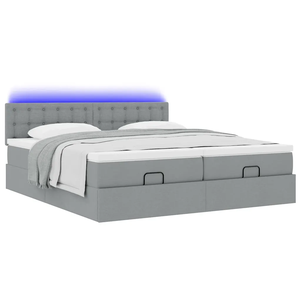 Struttura Letto Pouf con Materassi 160x200 cm in Tessuto 3312878