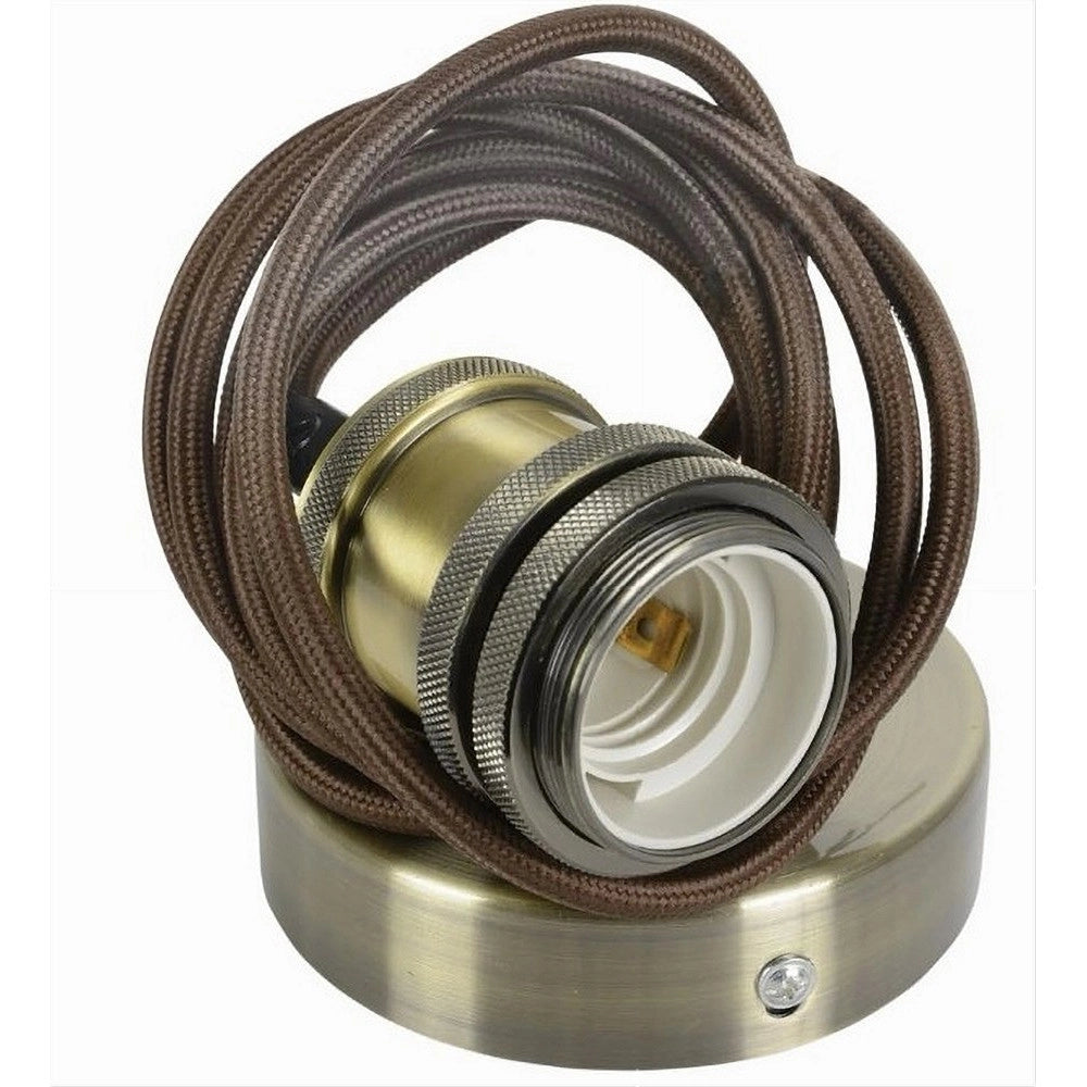Trade Shop - Lampadario Portalampada A Sospensione Vintage Bronzo Per Lampadine E27 2mt E27-2m-v -