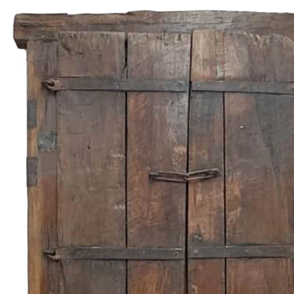 Finestra in legno con finitura artigianale blu, 81x10x166h cm