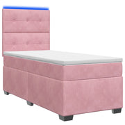 Letto box spring con materasso Rosa 80 x 200 cm Velluto 3454999
