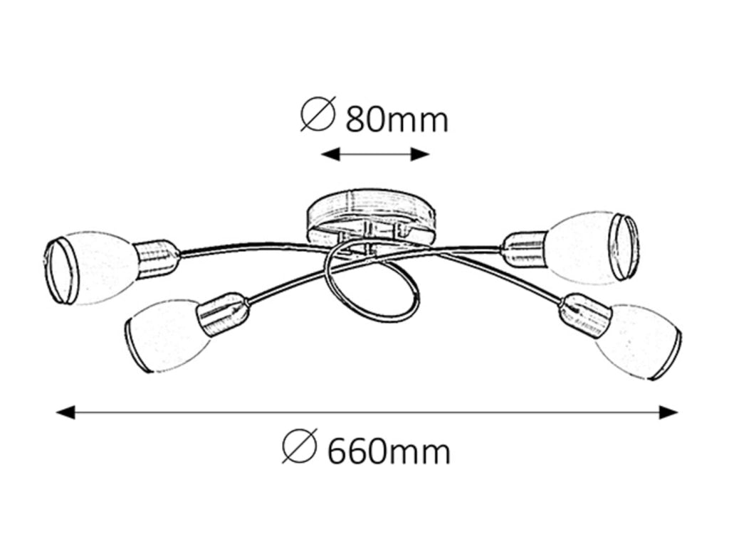 Plafoniera Rabalux Elite marrone 4xE14 Ø66cm metallo IP20