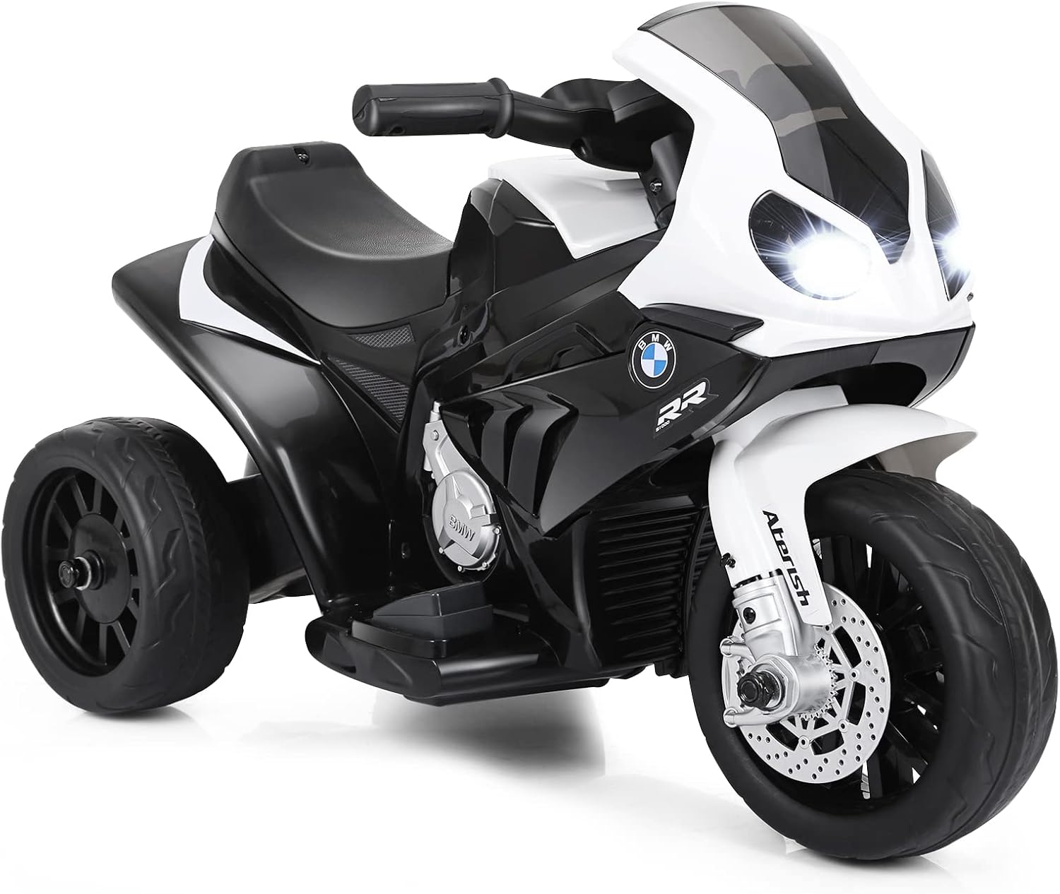 BMW Moto Cavalcabile per Bambini, Moto Giocattolo con Rotelle, Fari, Funzione Musica, Motocicletta a 3 Ruote, Regalo Perfetto per Bambini, 66 x 37 x 44,5 cm (Nero)