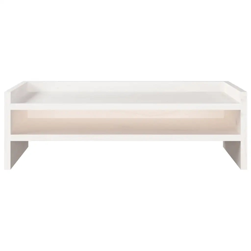 Supporto per Monitor Bianco 50x24x16 cm Legno Massello di Pino CFW8109348