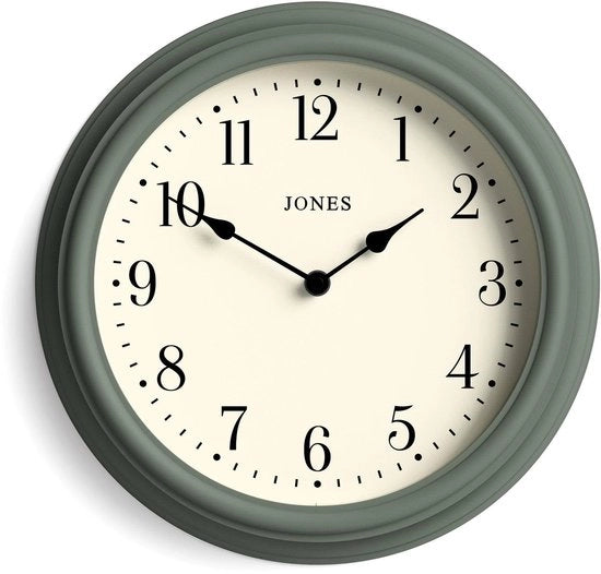 Orologio da Parete Veneto | Dimensioni: 30 cm | Colore: Verde | Numeri Arabi | Design Classico, Ideale per la Cucina, Salotto o Camera da Letto