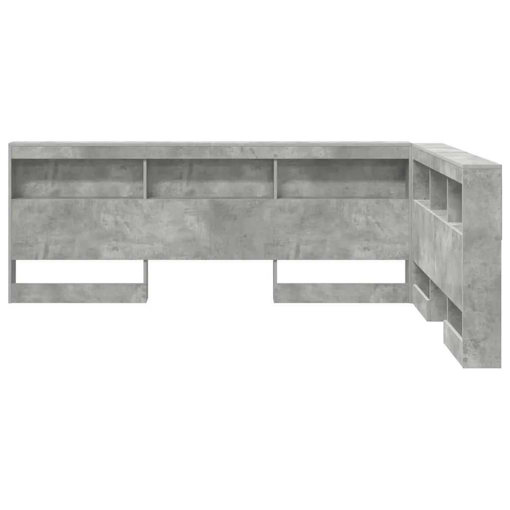 vidaXL Testata contenitore Grigio cemento 135 cm Legno multistrato