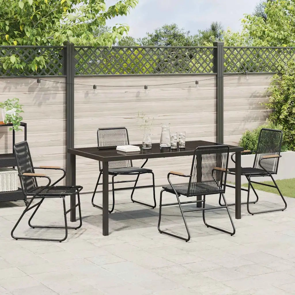 Set da Pranzo per Giardino 5 pcs Nero 3379173