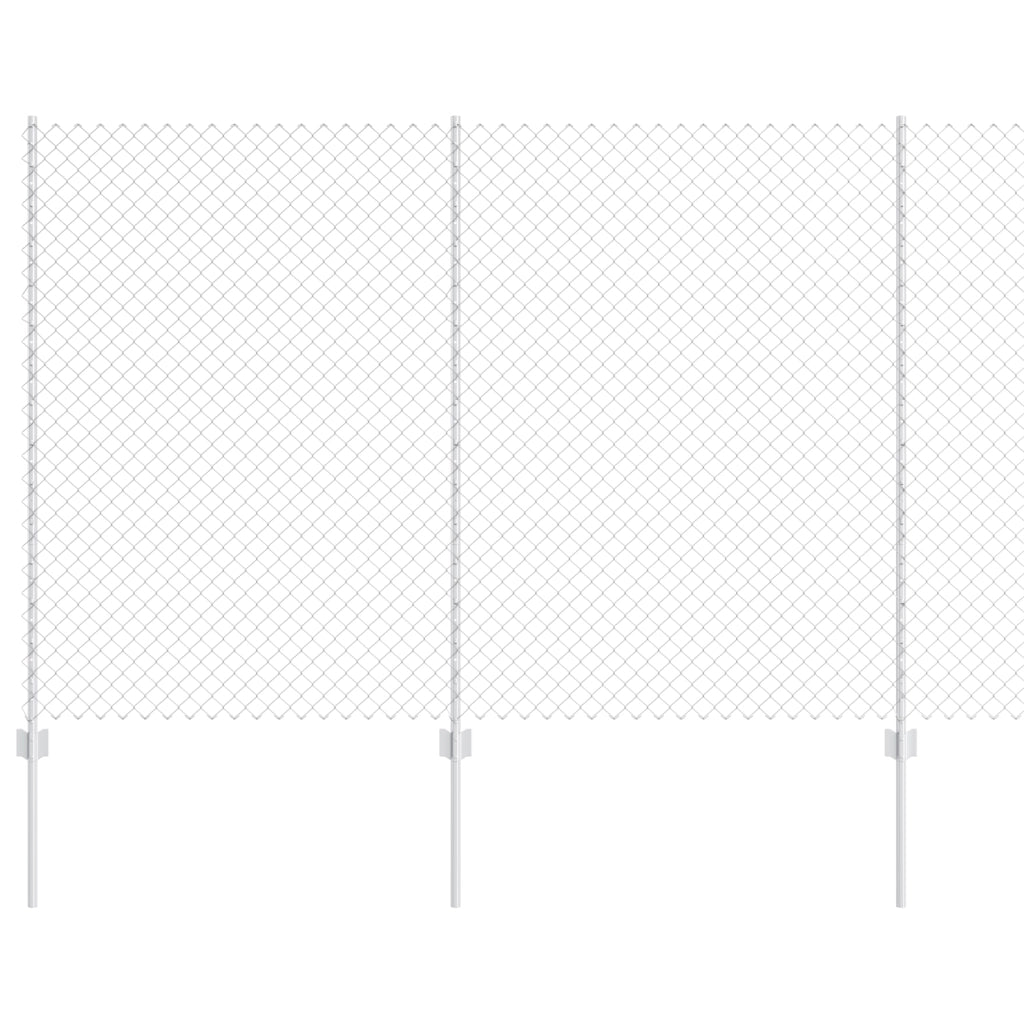 Recinzione a Rete Metallica con 20 U Post Argento 1.6x10 m Acciaio