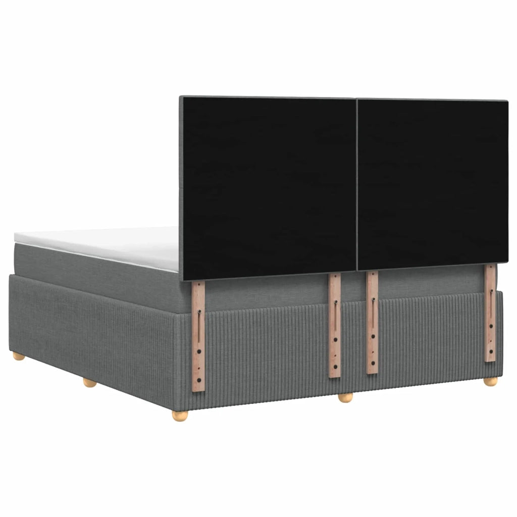 Letto Box Spring LED con Materasso Grigio Scuro 180 x 200 cm 3455924