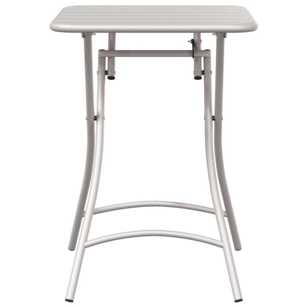 Tavolo da Giardino Pieghevole  Beige 55x55x73 cm in Acciaio