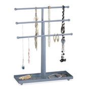 Albero per orecchini a forma di T - materiale metallico - 3 stecchi - orecchini e collana supporto - bronzo