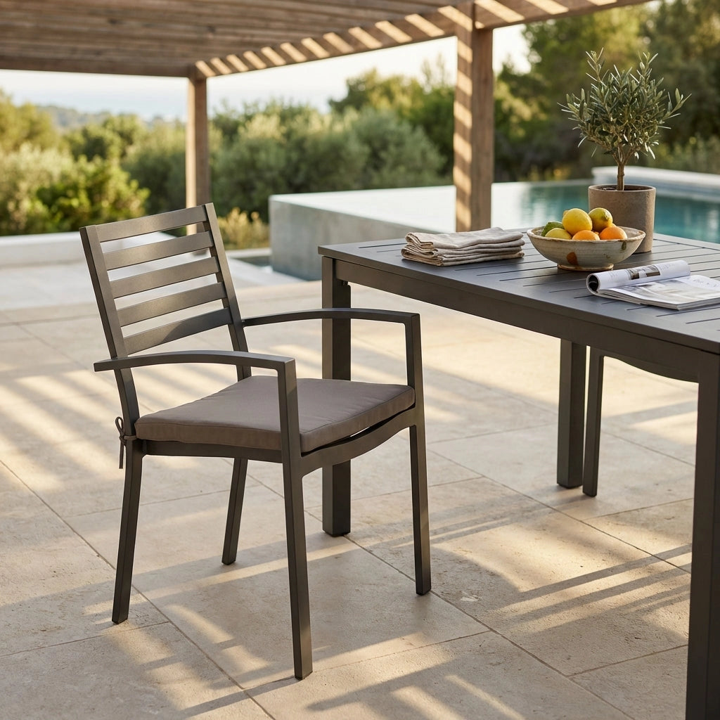 Poltrona da Giardino Impilabile in Alluminio cm 55 5x61x85 - DAVID