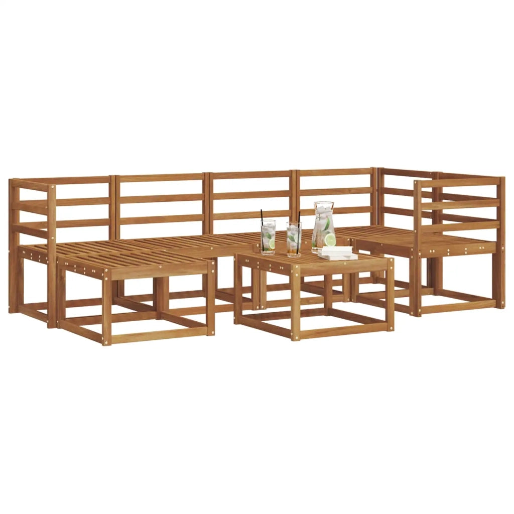 Set di divani da esterno Naturale Legno di Acacia Massello