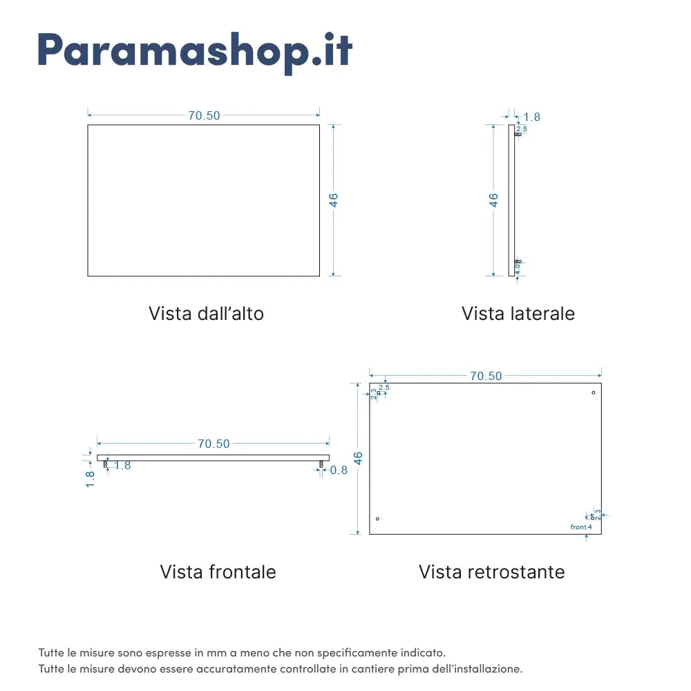 Mobile bagno sospeso 70 cm due cassetti carta da zucchero con top | Ardenne
