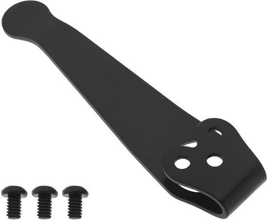 Clip di cintura migliorato con viti - Adatto per Spyderco - Nero - Clip di cintura portatile
