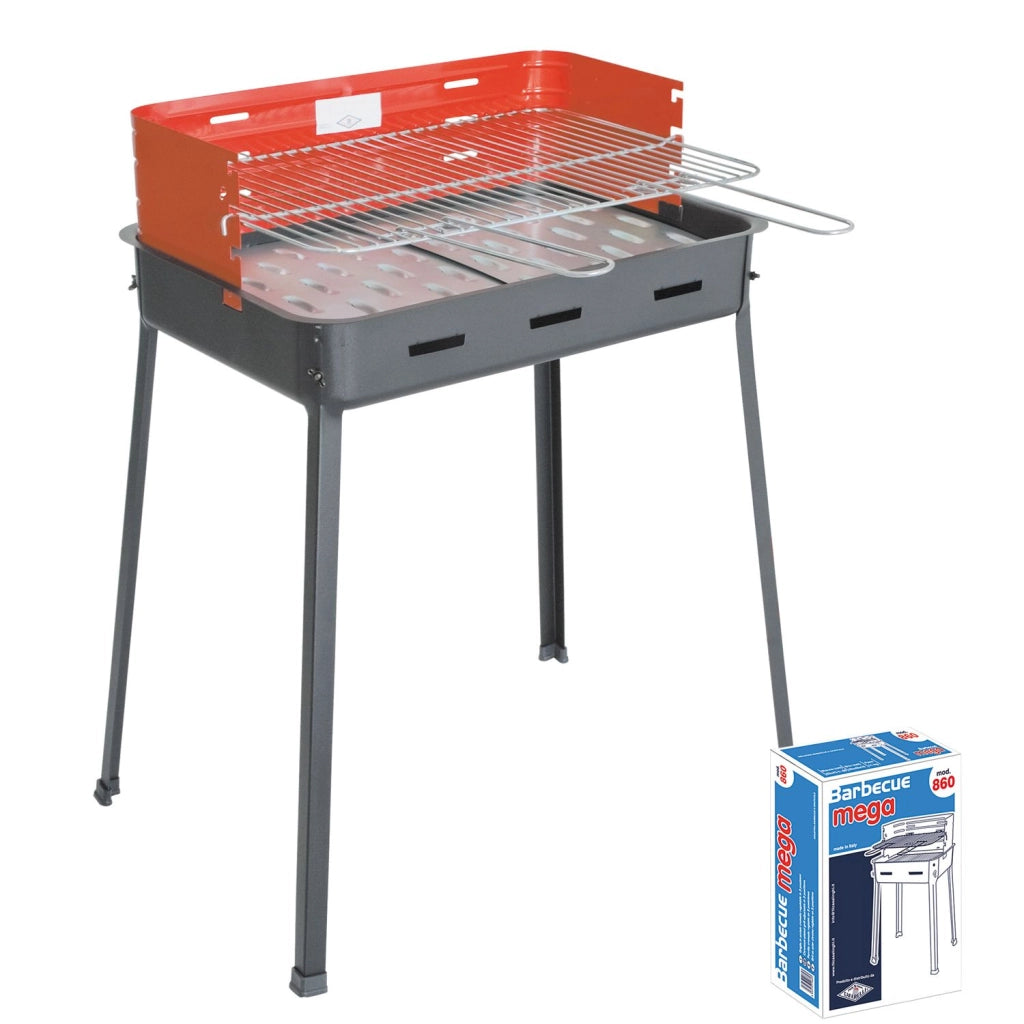 Marvin Barbecue a Carbonella Griglia in Acciaio Cromato Regolabile in 3 Posizioni BBQ Grill Giardino Campeg MEGA Art.860