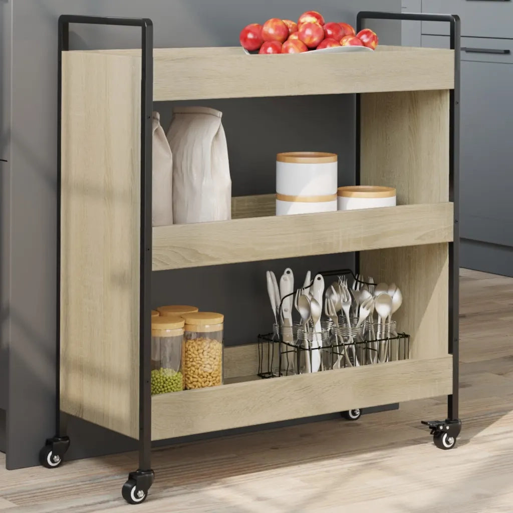 Carrello da Cucina Rovere Sonoma 70x30x82 cm Legno Multistrato CFW7337194