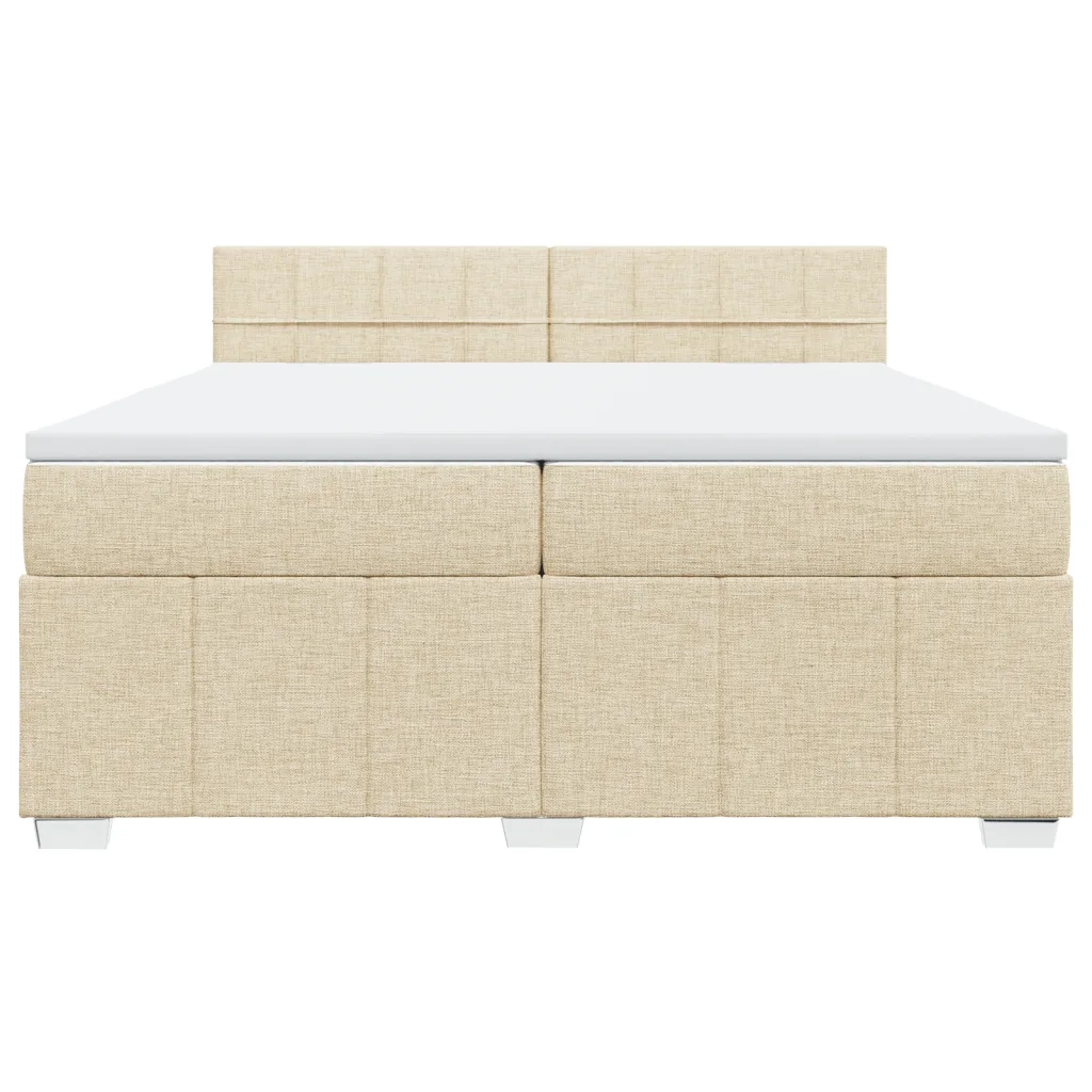 Giroletto a Molle con Materasso Crema 200x200 cm in Tessuto