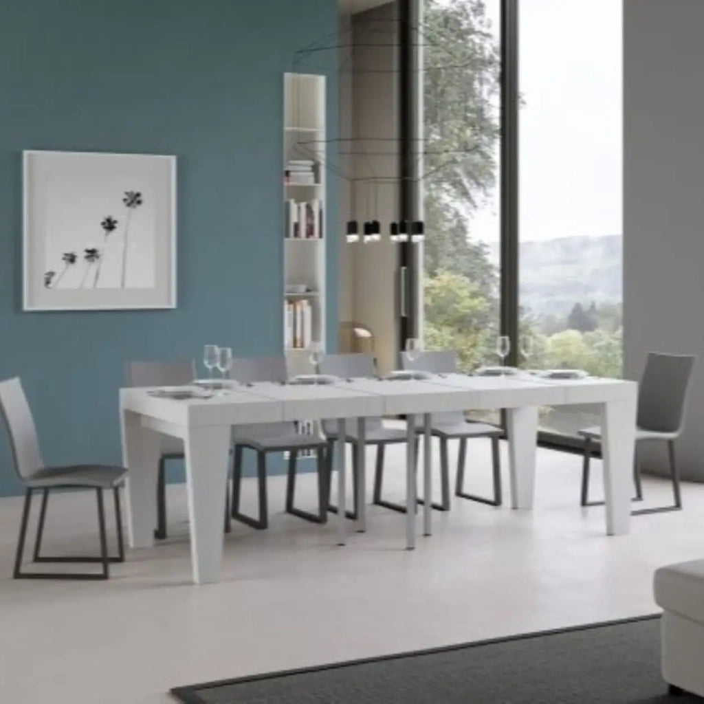 Tavolo allungabile 90/246x90 cm Spimbo Premium colore bianco frassino
