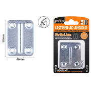Trade Shop - Set 4pz Lastrine Lastrina Piastra Di Giunzione 50x40x1.2mm Con Viti Mobili 57132 -