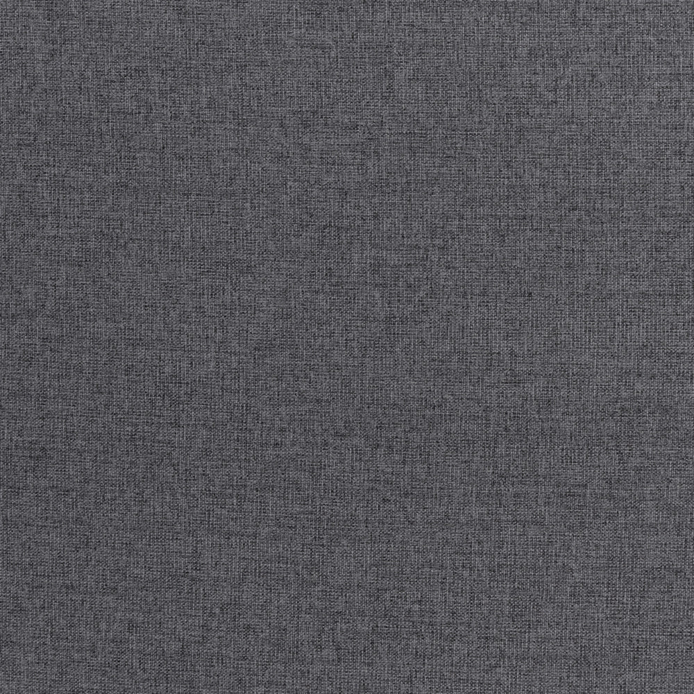 Divano componibile a 5 posti imbottito lato sinistro in tessuto grigio scuro con gambe nere e pouf stile moderno