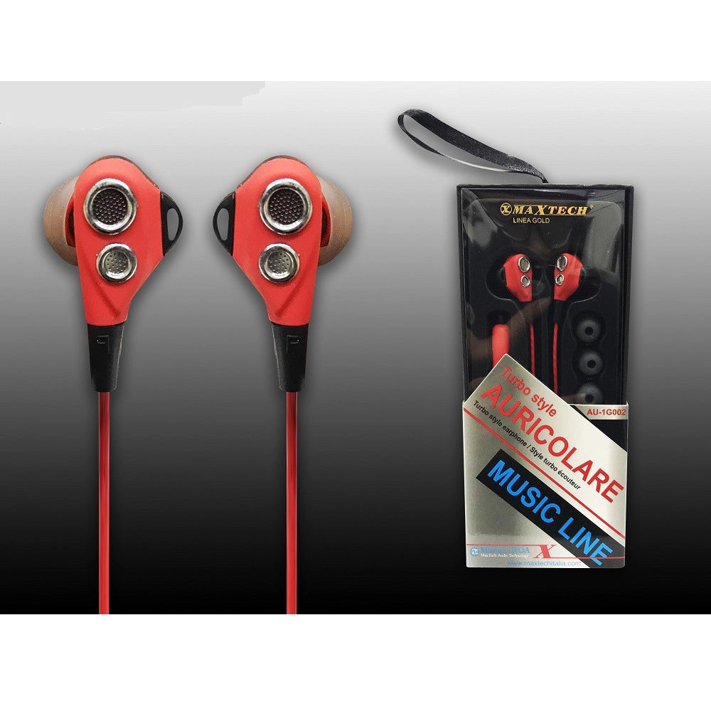 Trade Shop - Auricolari Orecchie Cuffie Per Smartphone Microfono Con Filo Volume Maxtech Au-1g002 -