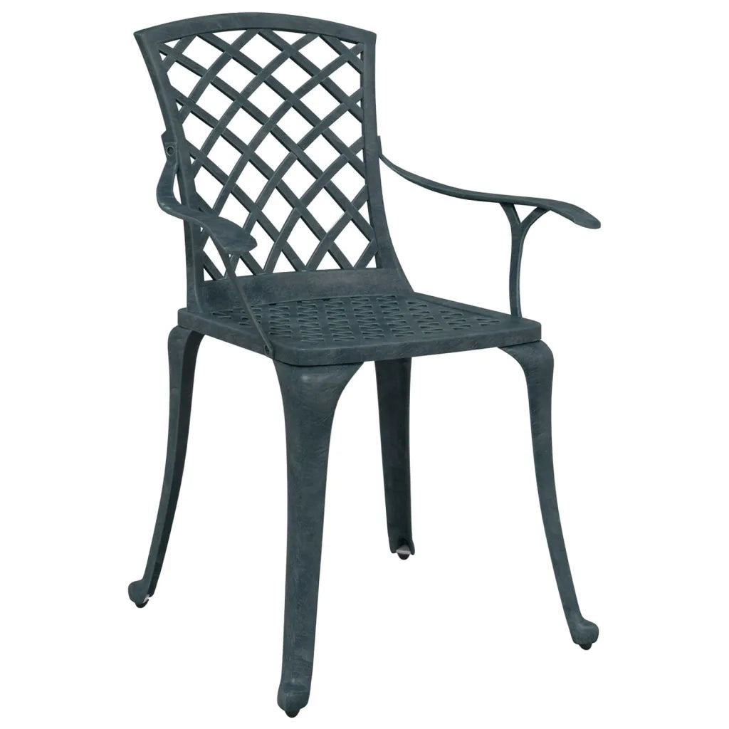 Sedie da Giardino 2 pz Verdi in Alluminio Pressofuso 4002802