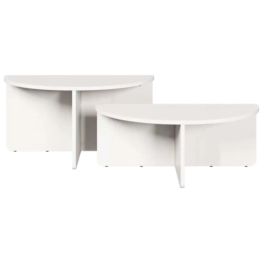 Tavolino da salotto 2 pcs Bianco Legno di pino massello 873536