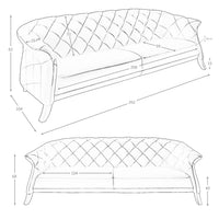 Divano Chester 3 posti in pelle grigia